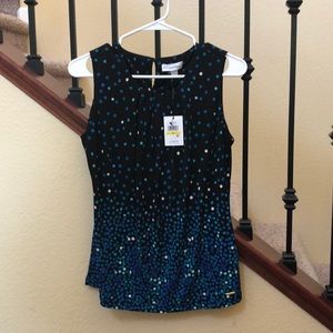 Calvin Klein black and blue Sleeveless blouse